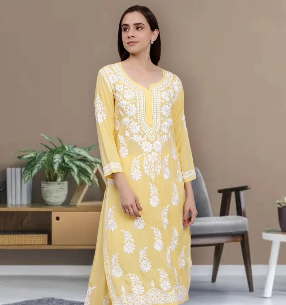 Chikankari Modal Kurti