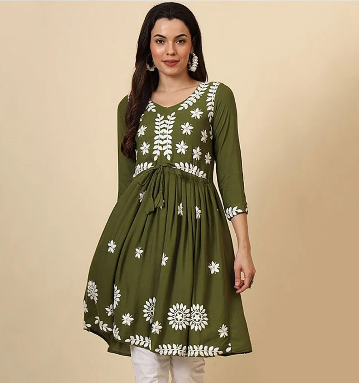 Chikankari Rayon Kurti