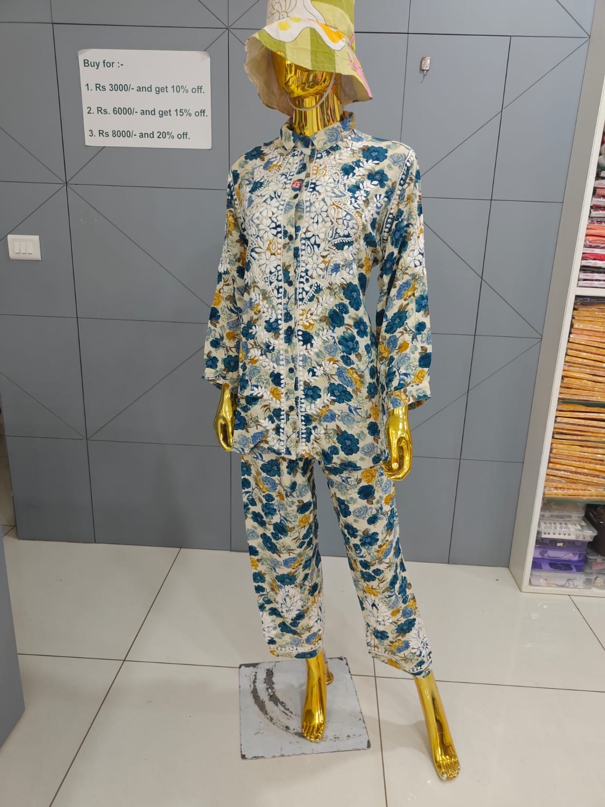 Chikankari Rayon printed Coordset